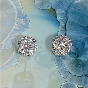 Genuine 1.40 CTW Custom Diamond Earrings in 14K YG